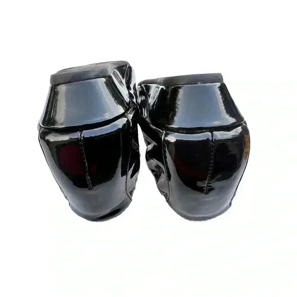 ADRIENNE VITTADINI GEM STUDDED BLACK PATENT LEATHER WOMEN KODY BALLET F… - Picture 3 of 11